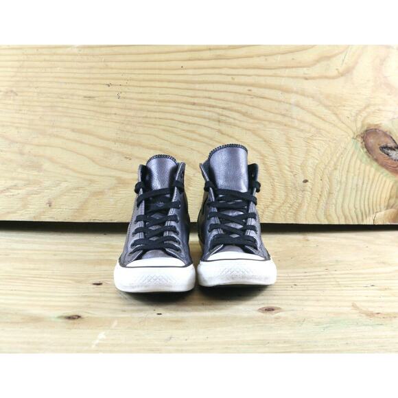 Converse Womens Sneakers Highs Sz 6 Chucks Silver Metallic Silver Triple Zip - Picture 2 of 7